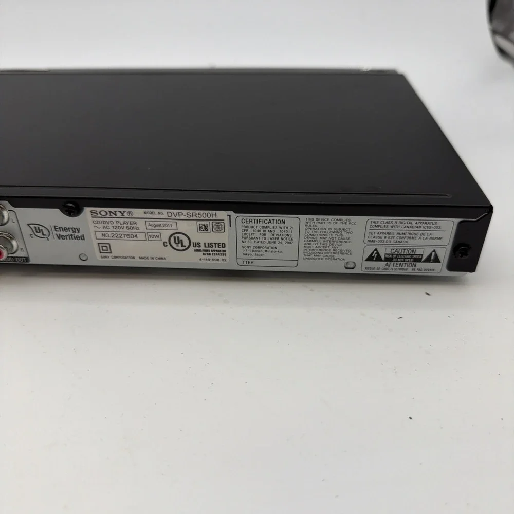 Sony DVP-SR500H DVD Player 1080p Upscaling HDMI Tested No Remote